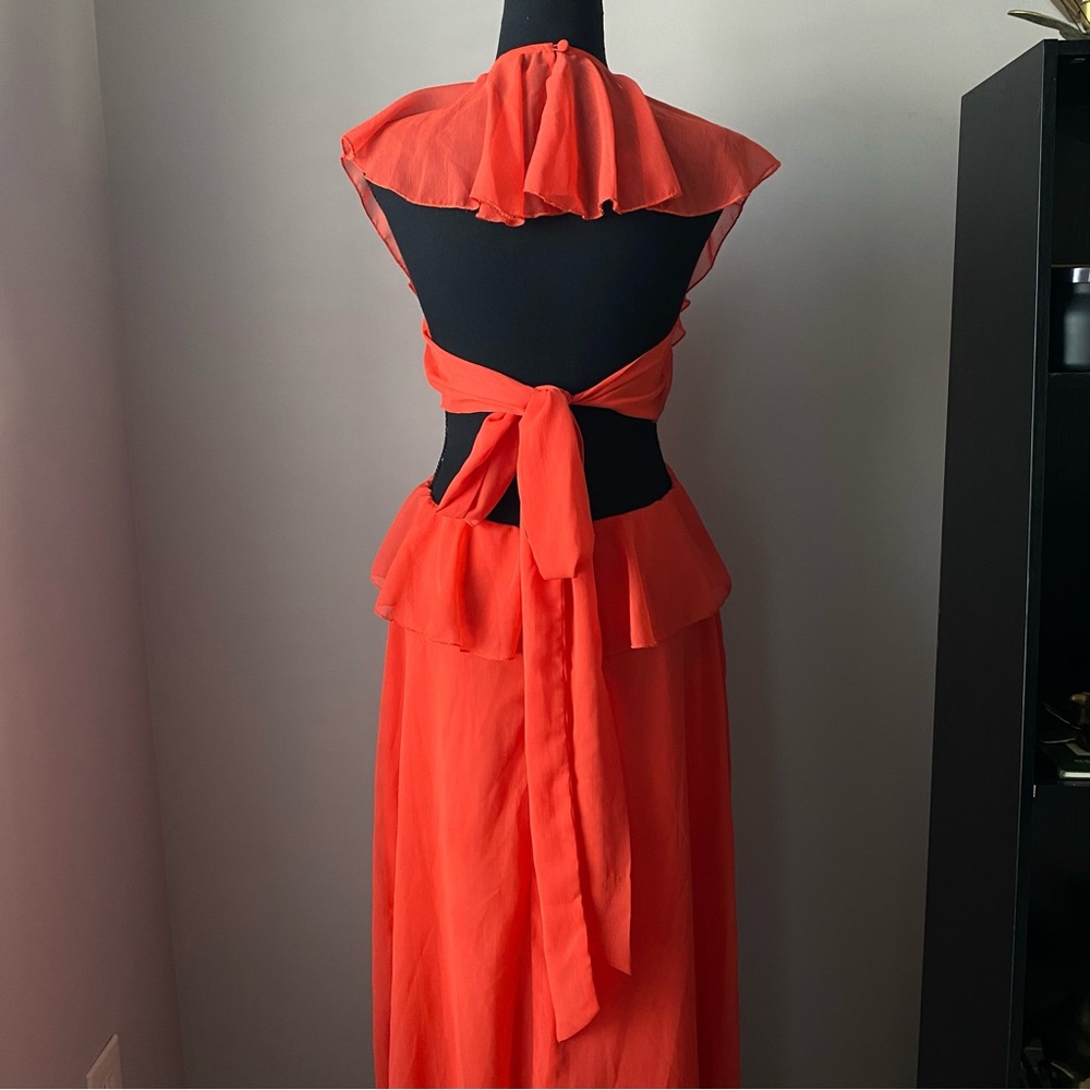 ASOS Orange Ruffle Maxi Dress - Picture 6 of 12